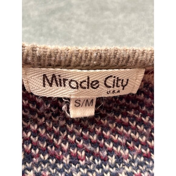 Miracle City Womens S/M Aztec Pattern Cardigan Sweater Southwestern Open Front - Picture 3 of 10